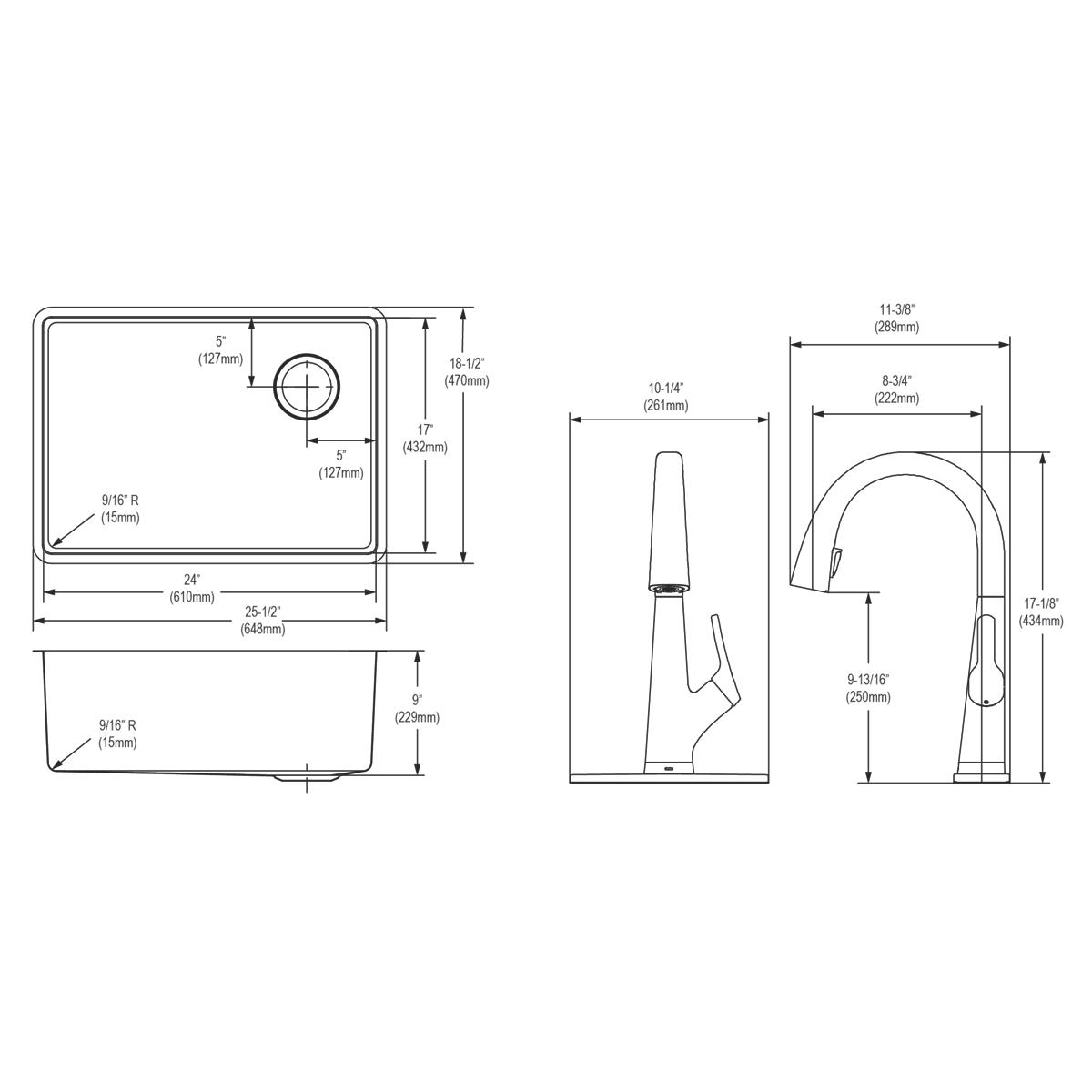 stainless steel single bowl undermount sink kit