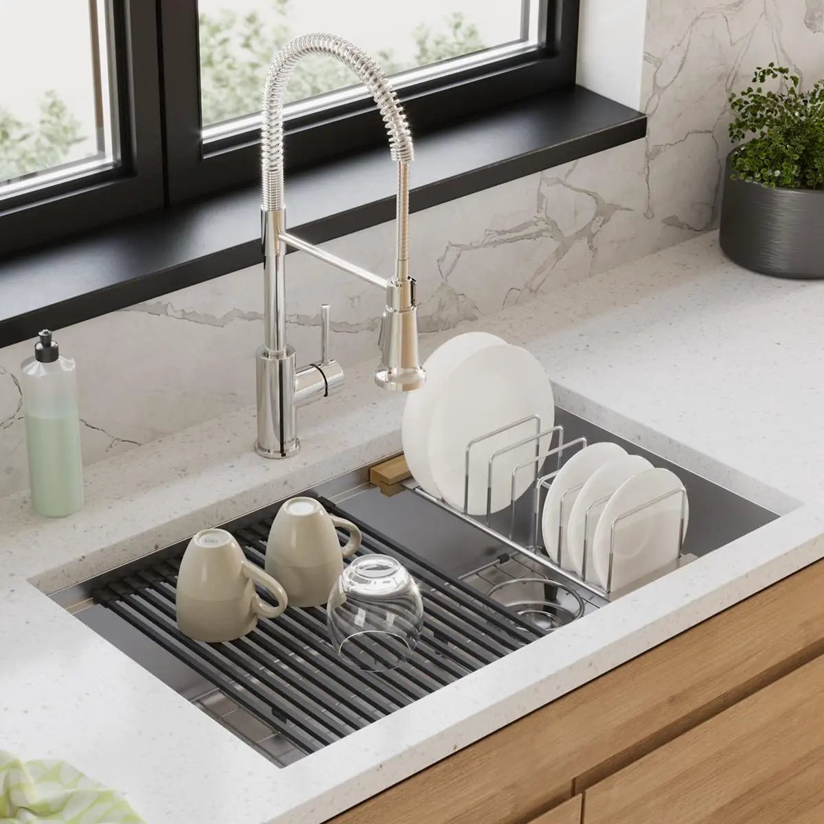 polished satin single bowl undermount sink