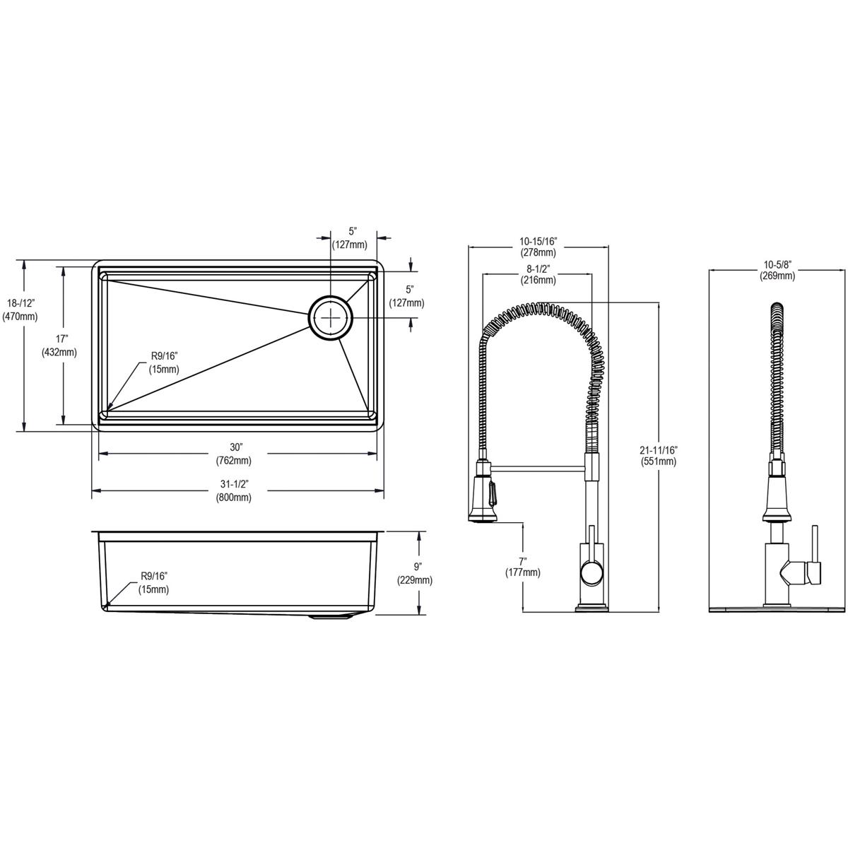 polished satin single bowl undermount sink