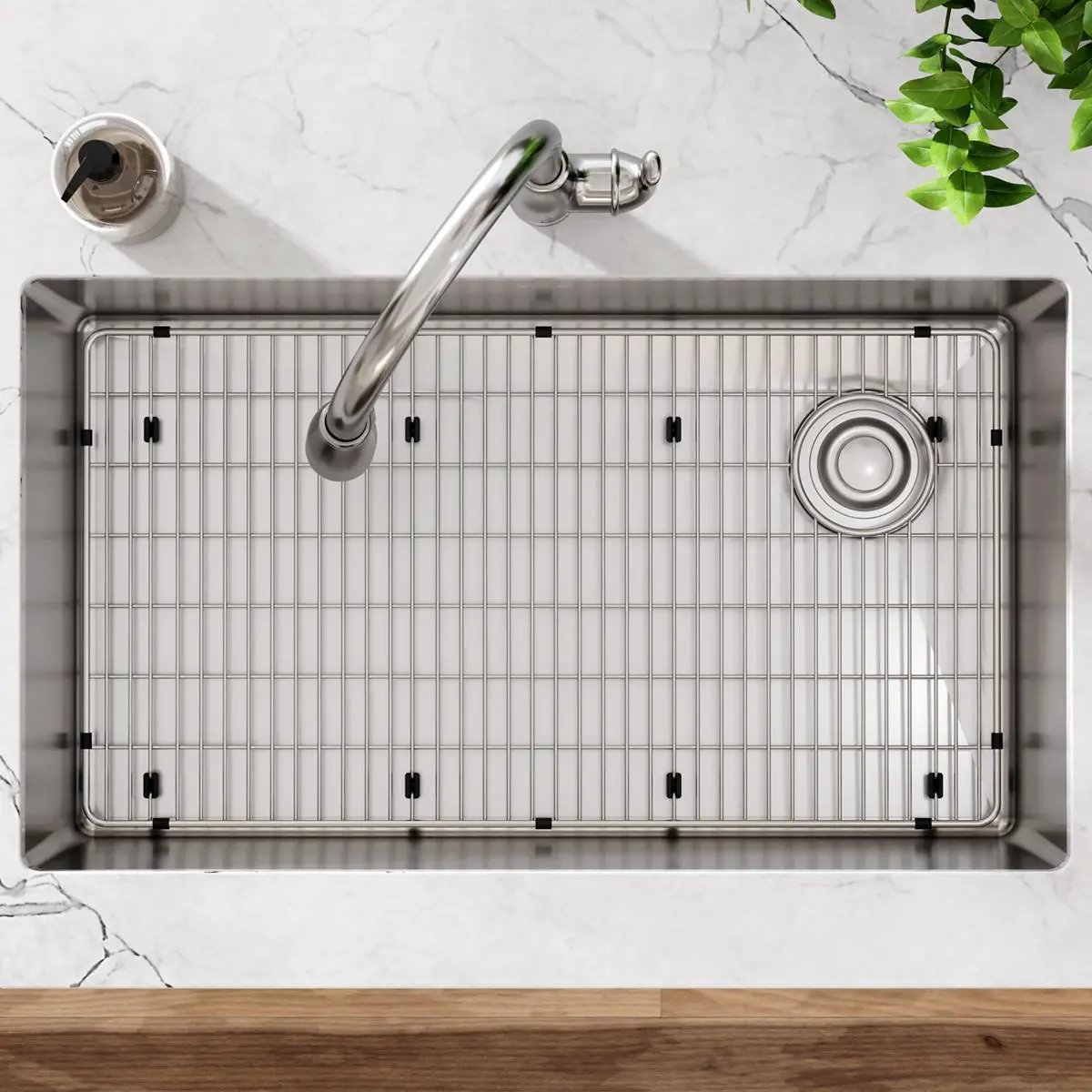 polished satin single bowl undermount sink kit