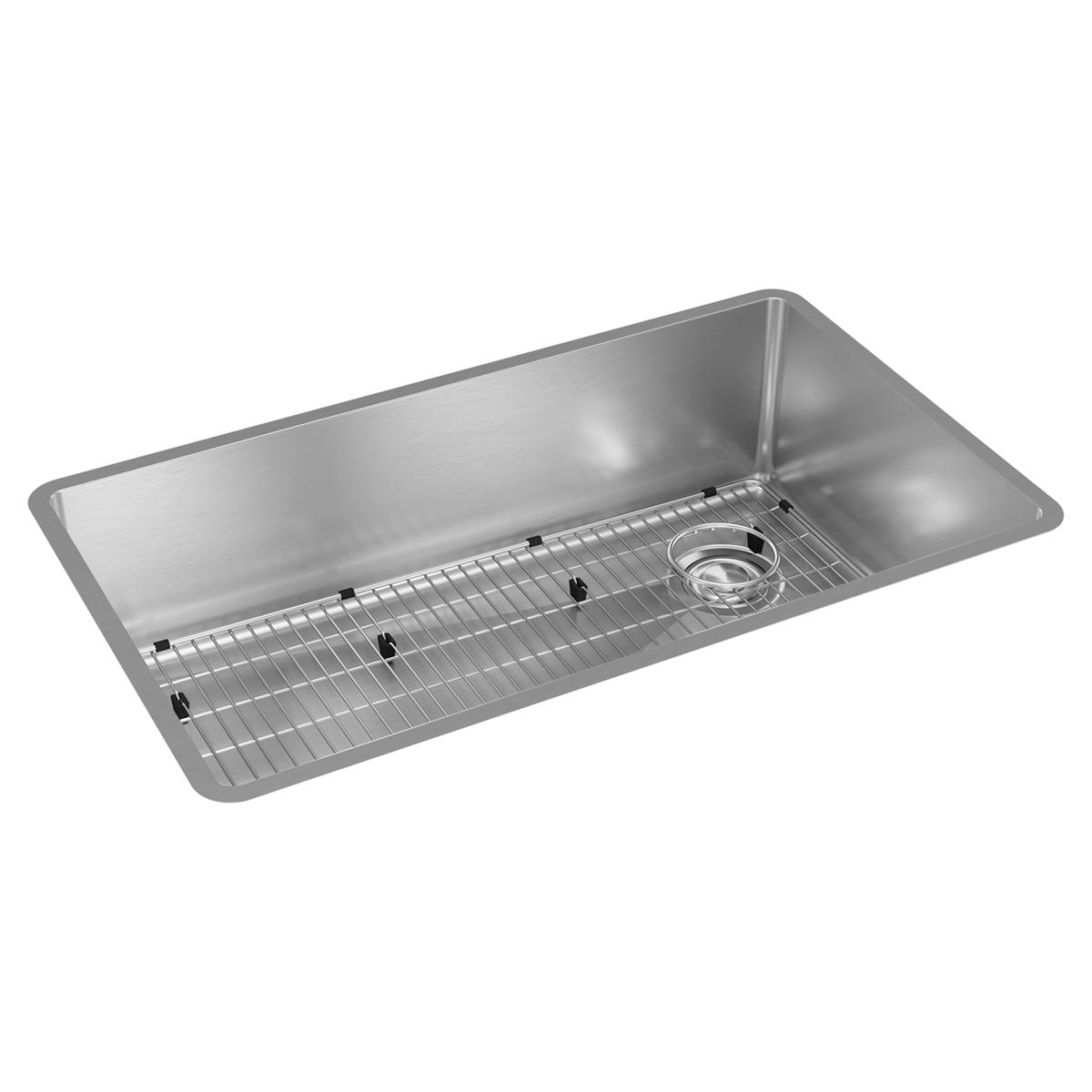polished satin single bowl undermount sink kit