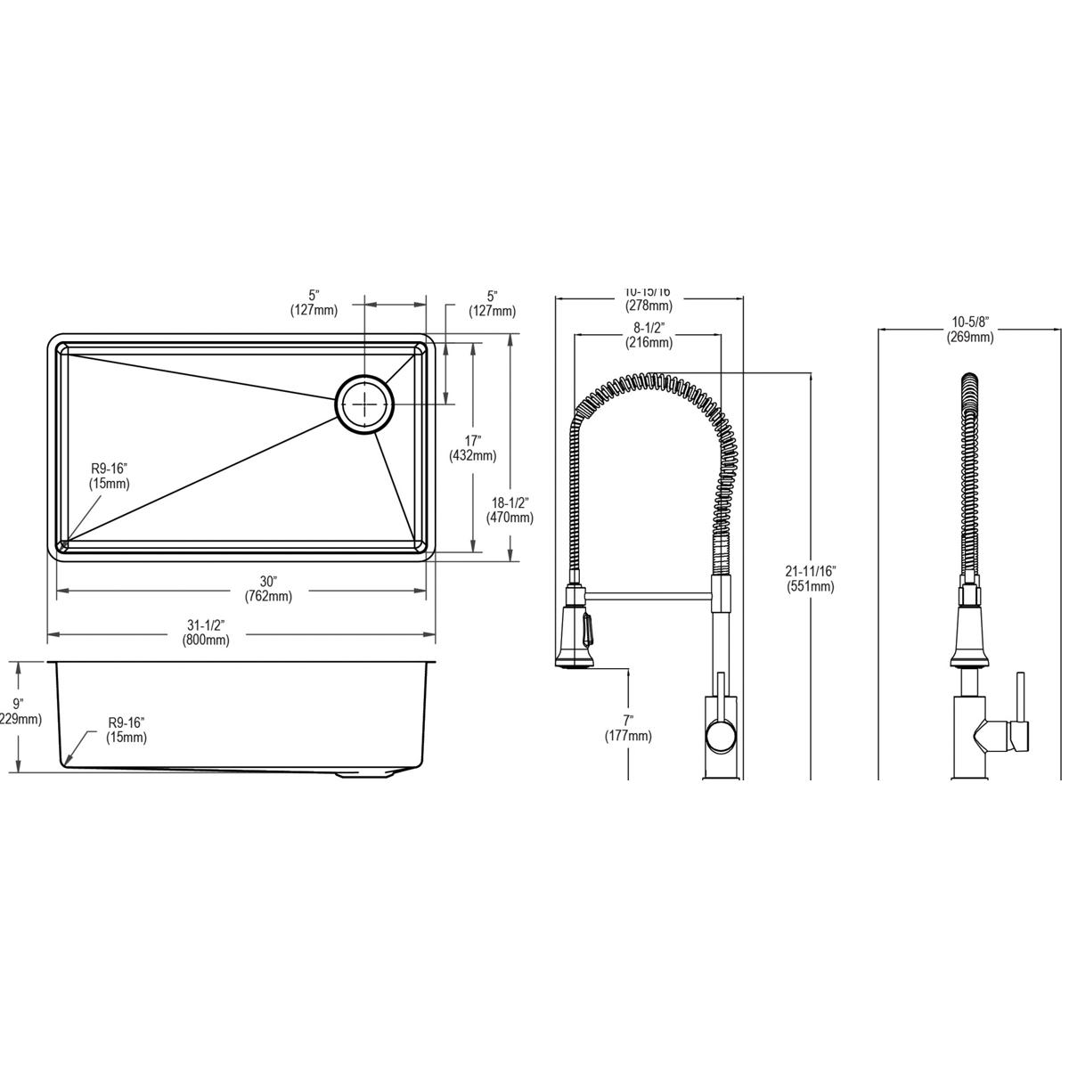 polished satin single bowl undermount sink