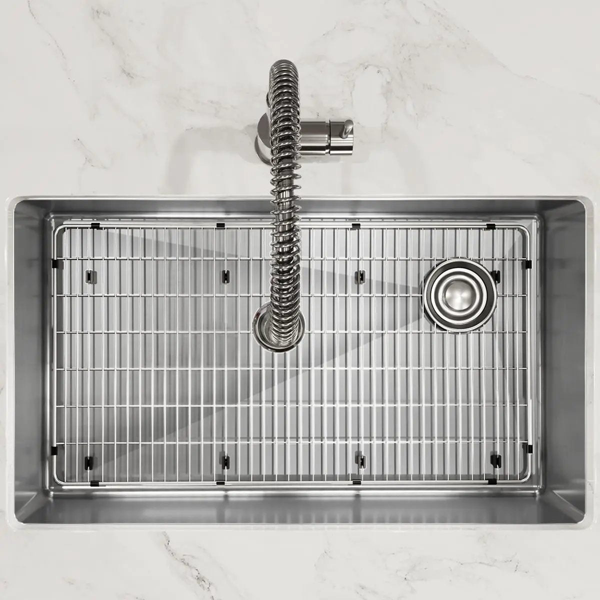 polished satin single bowl undermount sink kit
