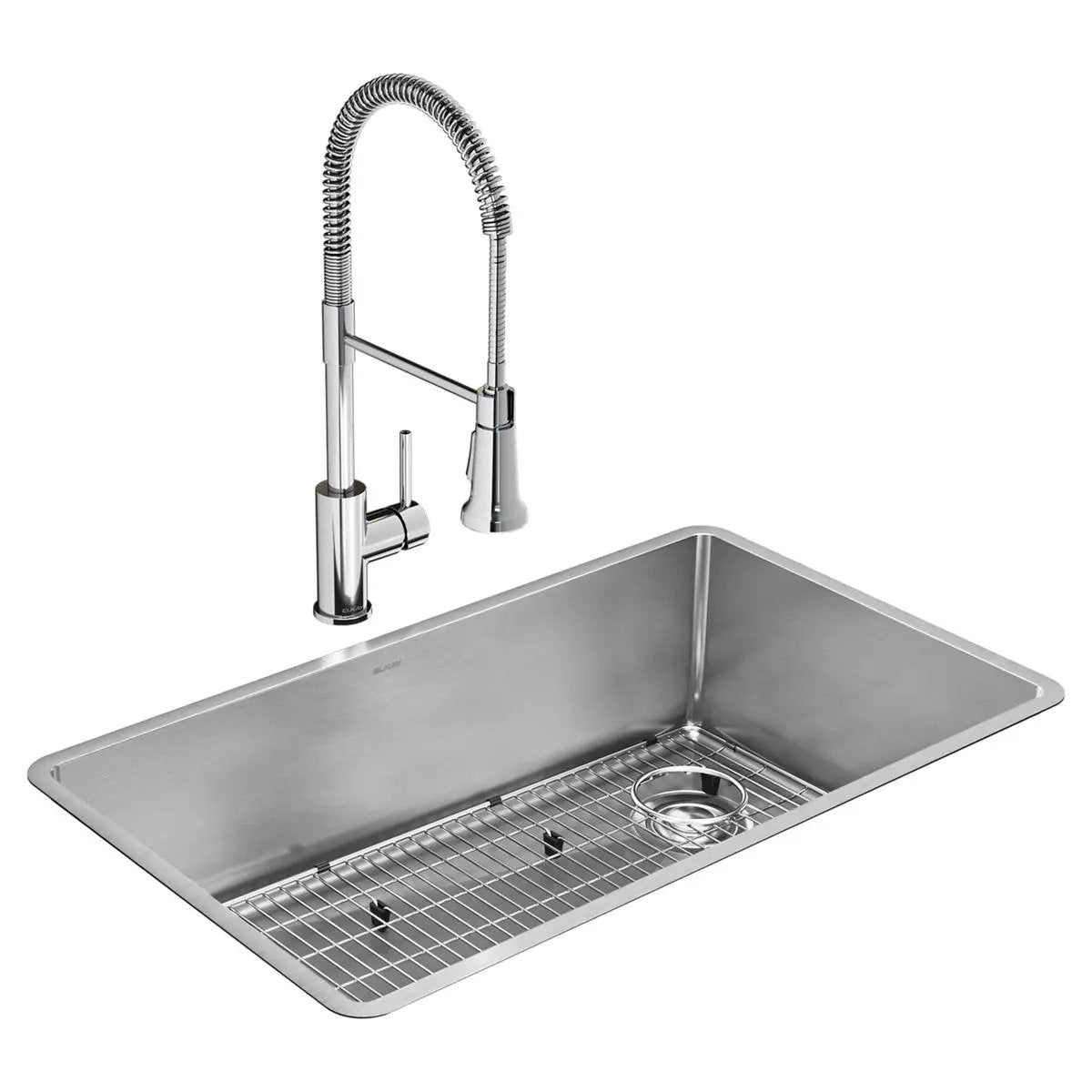polished satin single bowl undermount sink kit