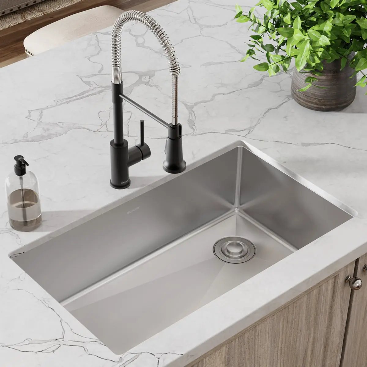polished satin single bowl undermount sink