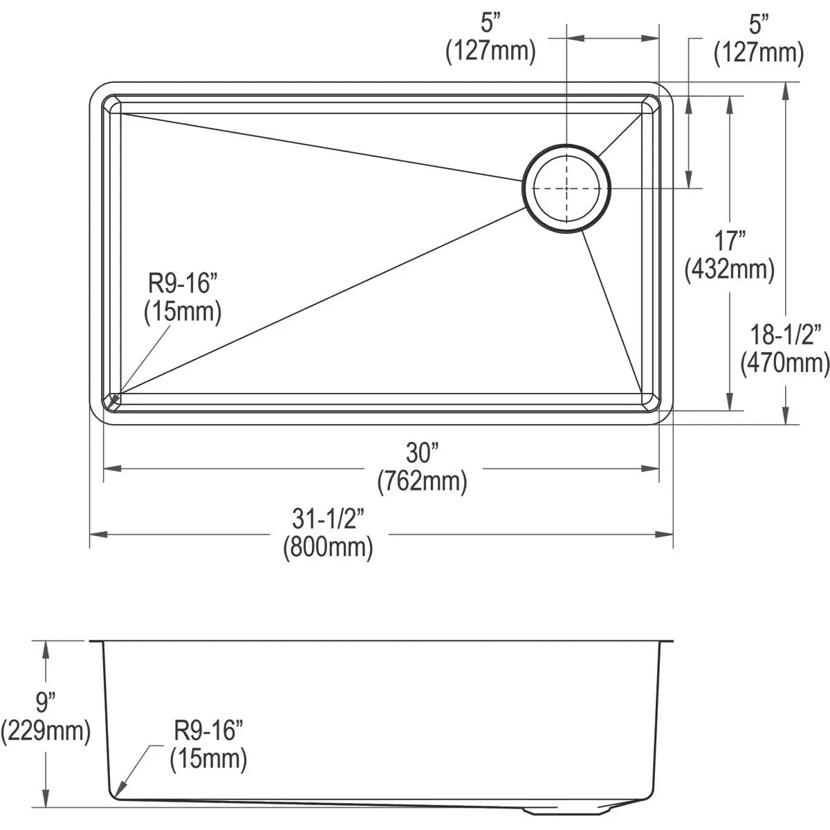 polished satin single bowl undermount sink