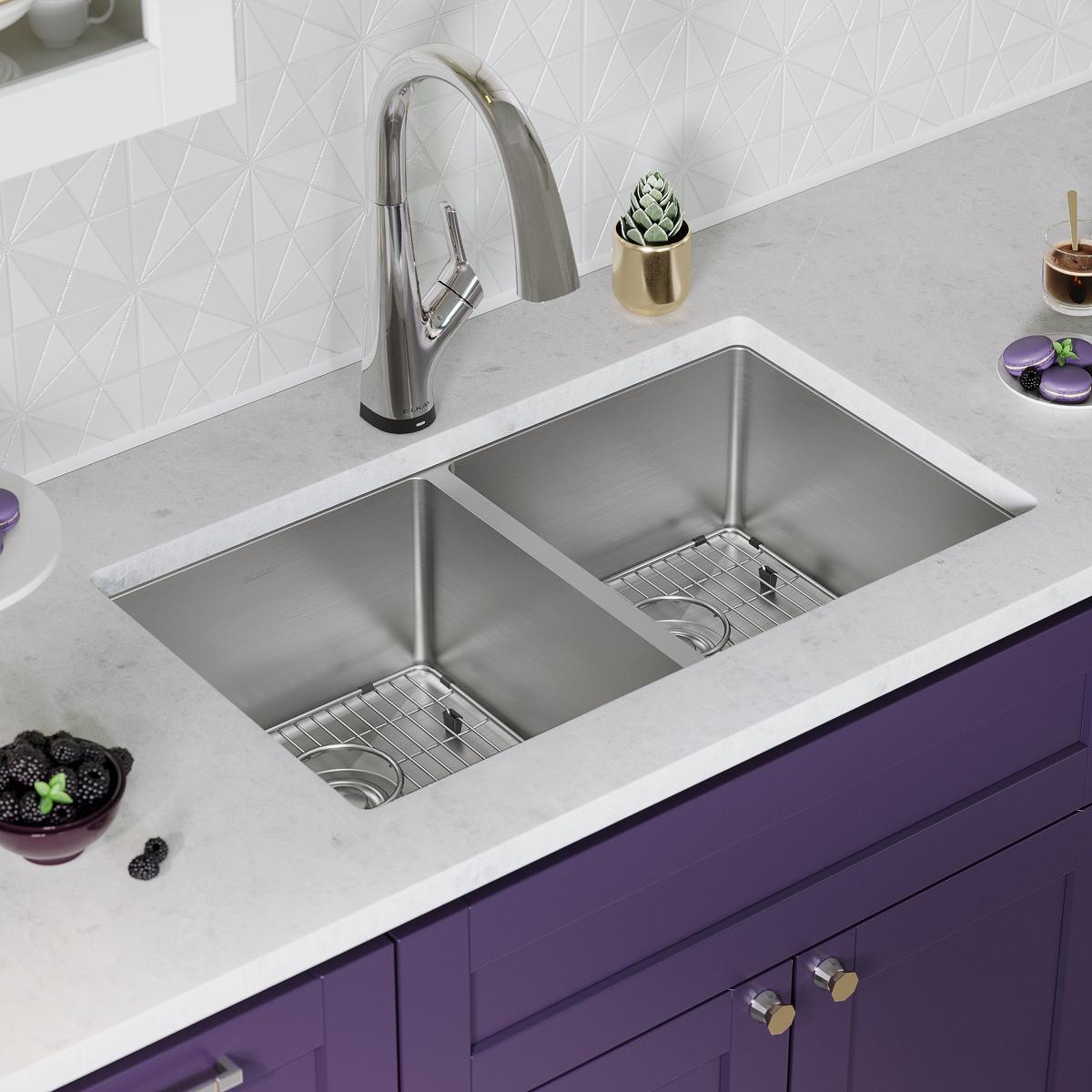 stainless steel equal double bowl undermount sink kit