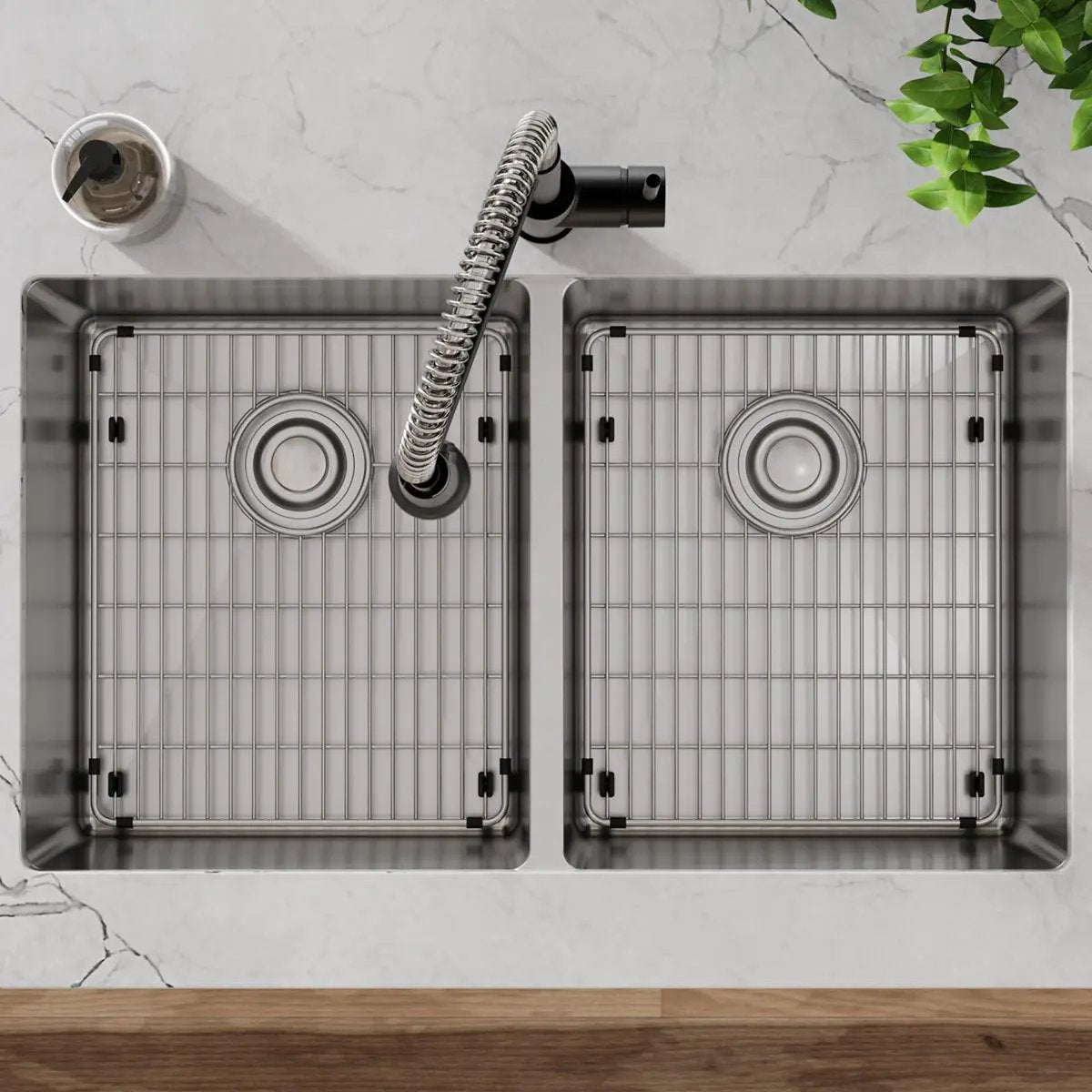 polished stainless steel bottom grid