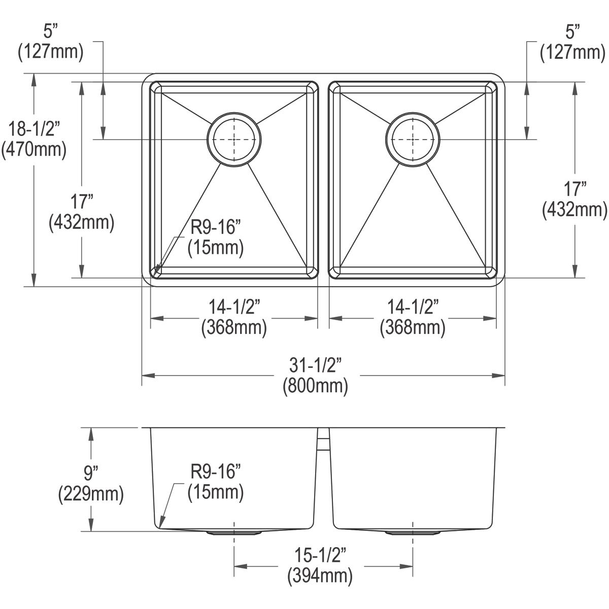 polished satin equal double bowl undermount sink kit