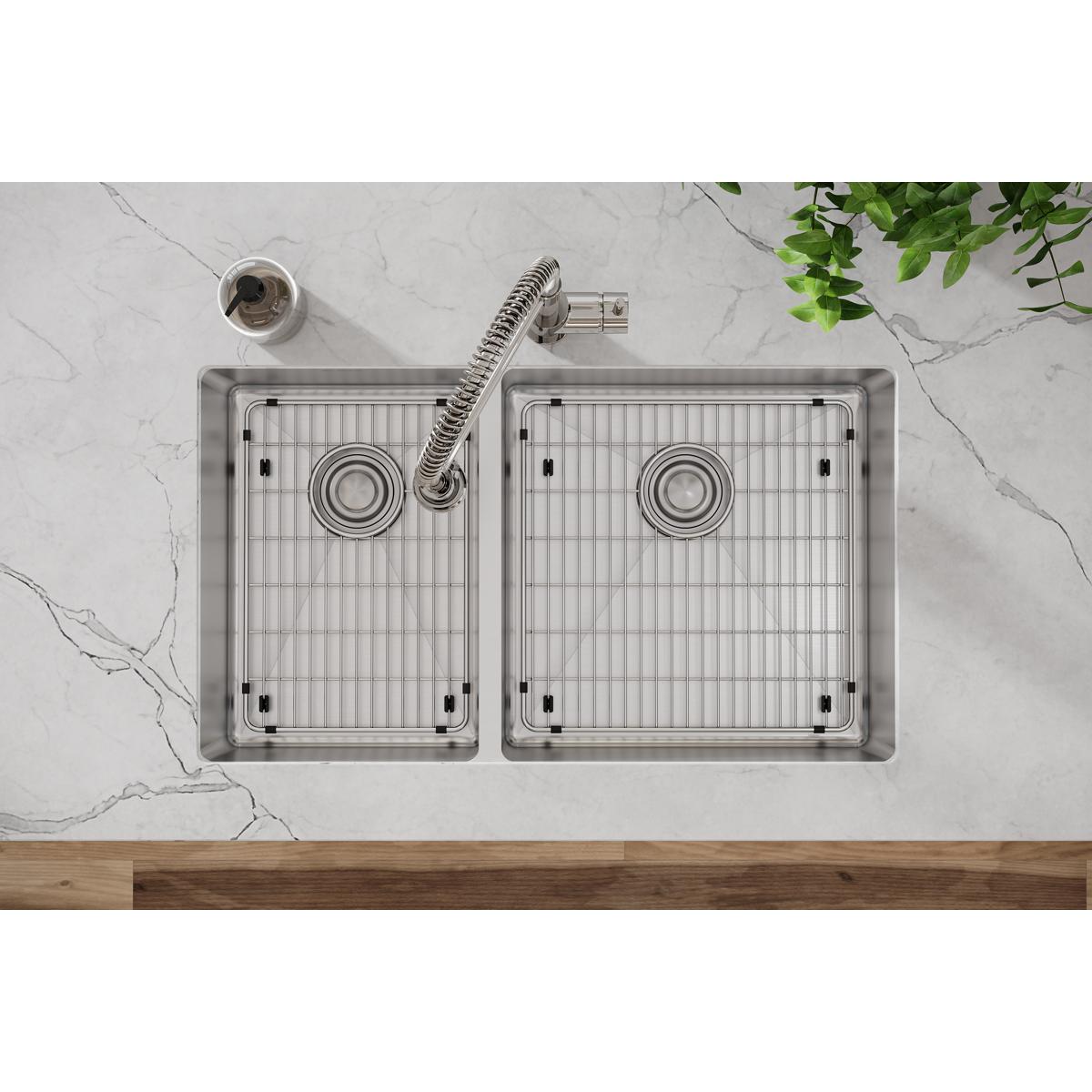 polished stainless steel bottom grid