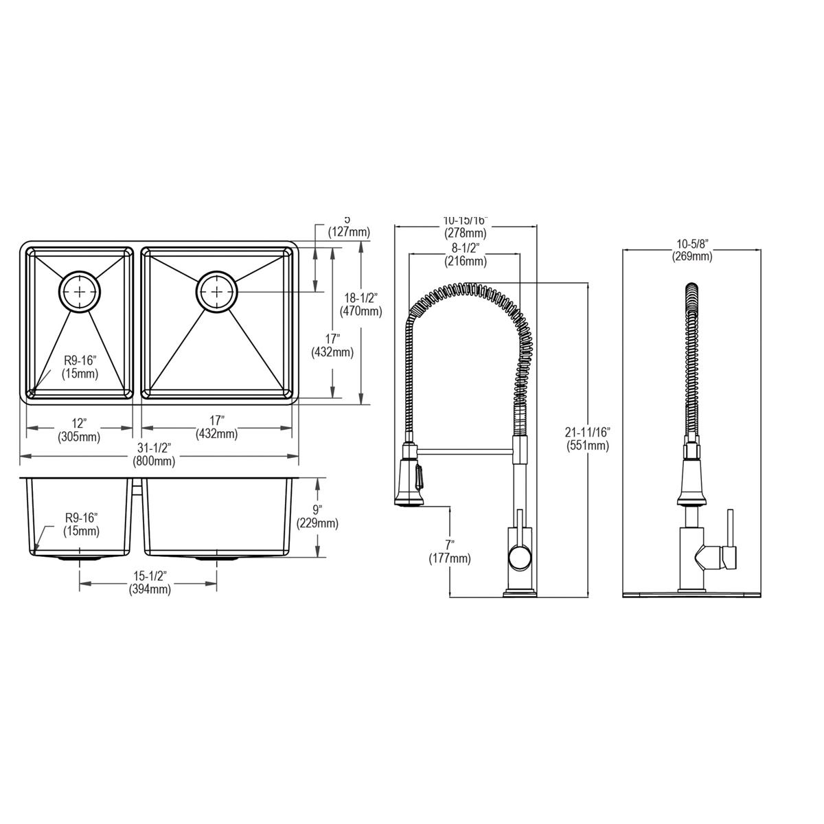 polished satin double bowl undermount sink