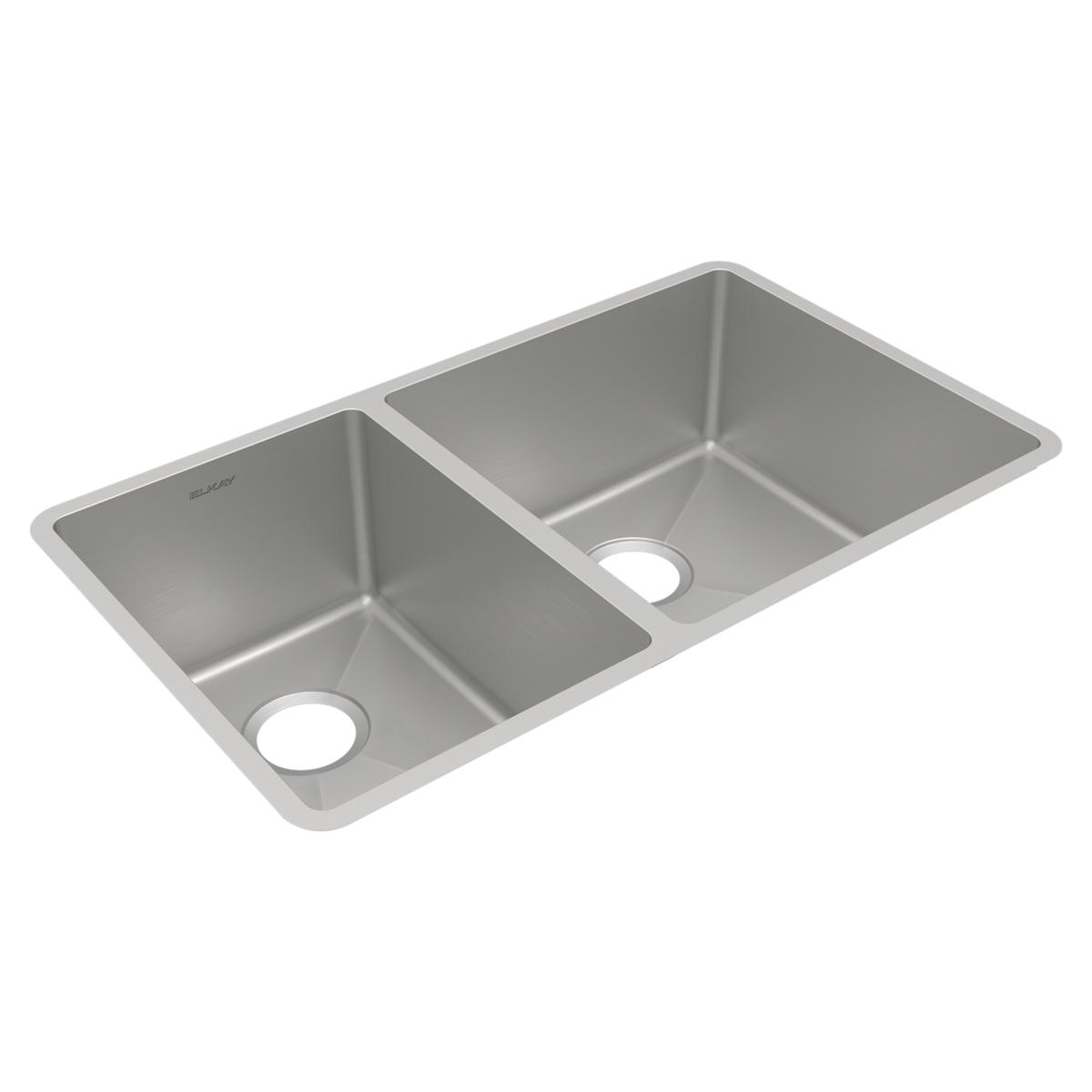 polished satin double bowl undermount sink