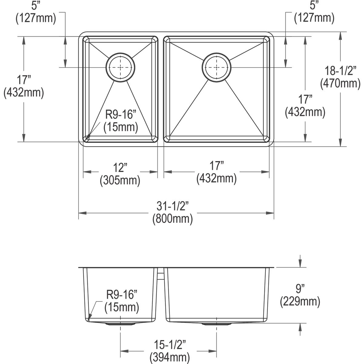 polished satin double bowl undermount sink kit