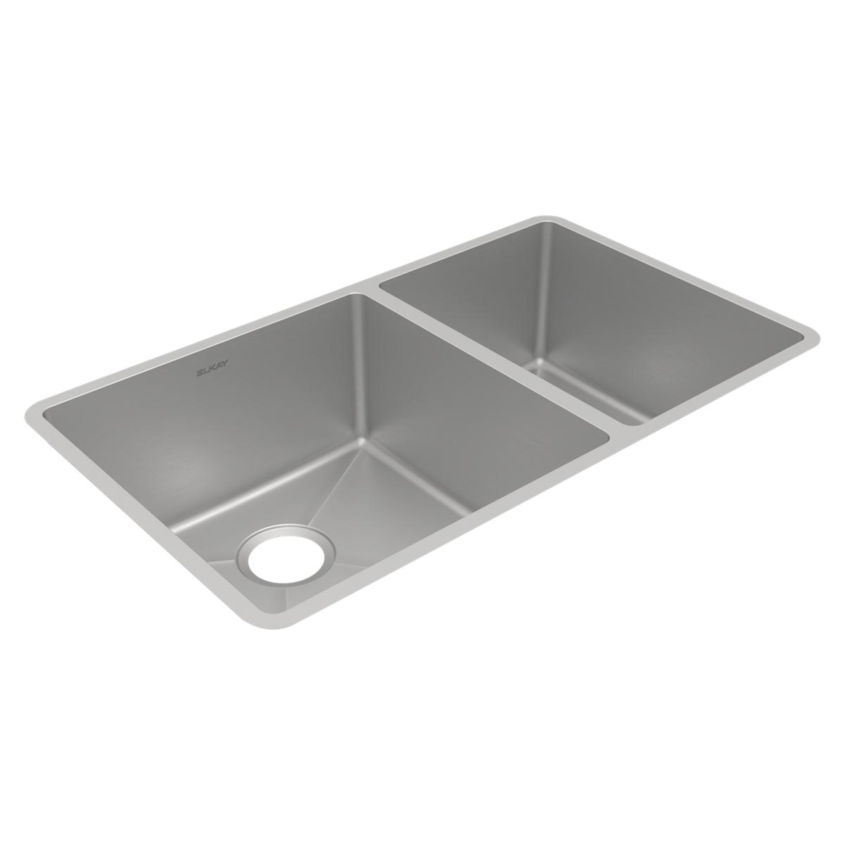 polished satin double bowl undermount sink