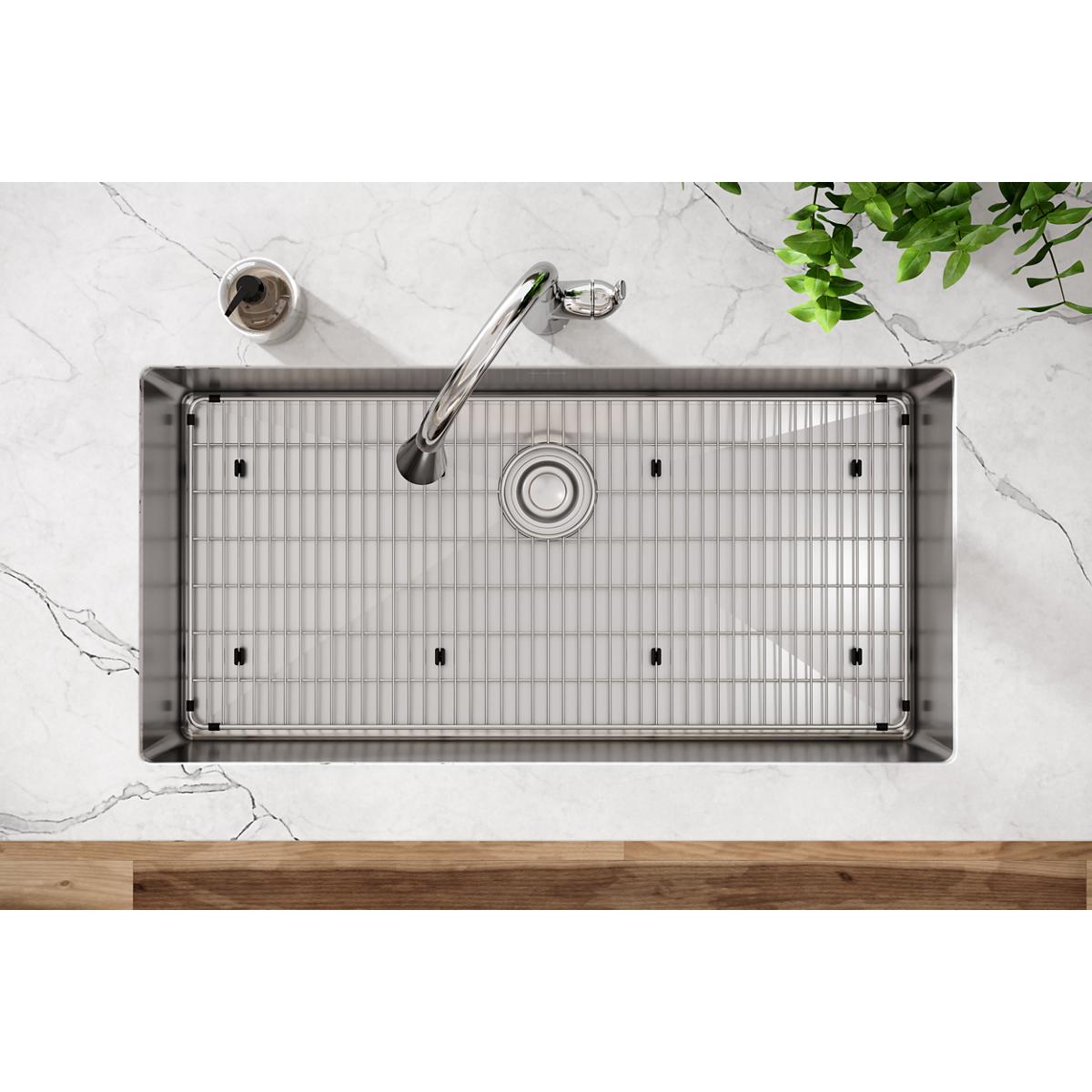 polished satin single bowl undermount sink kit