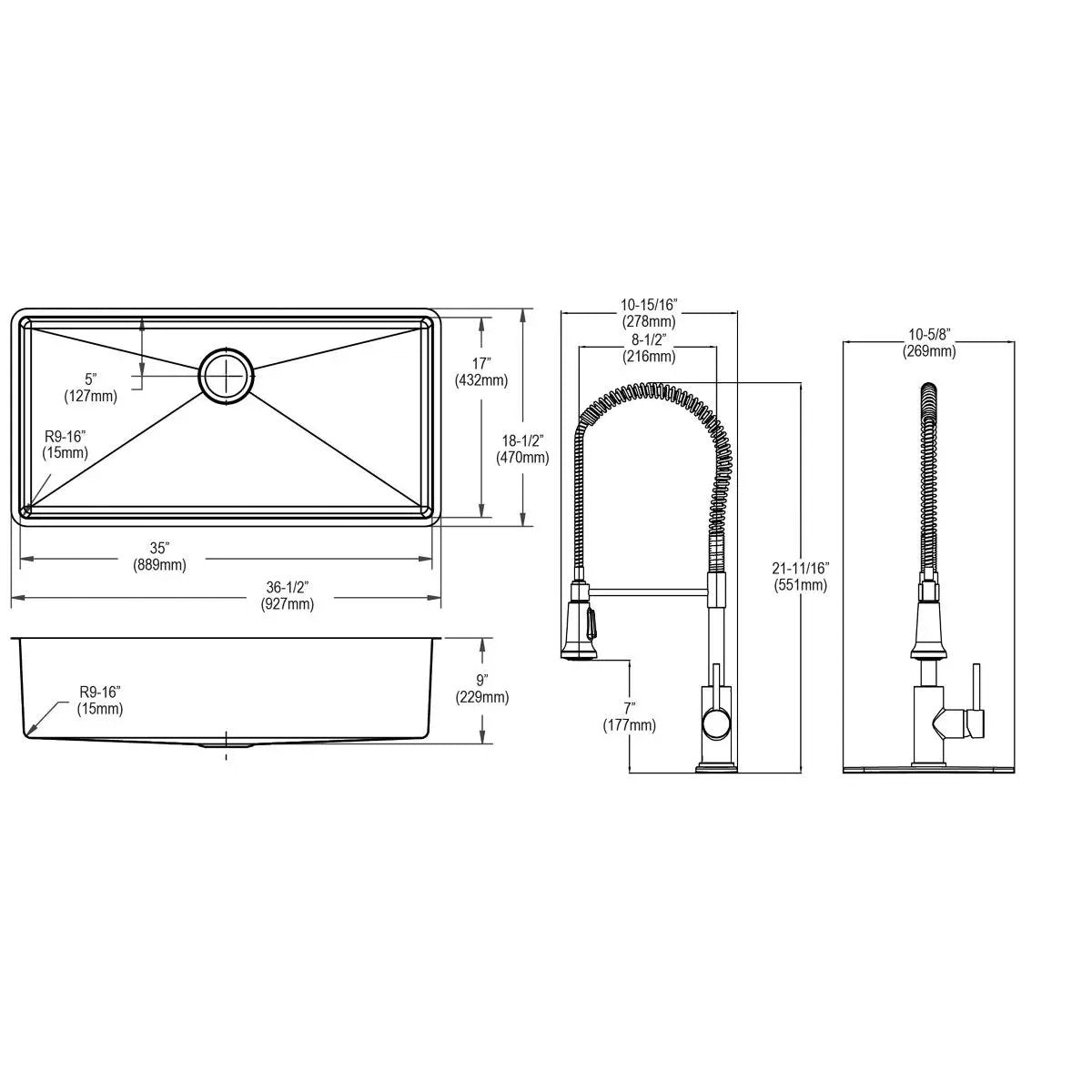 polished satin single bowl undermount sink