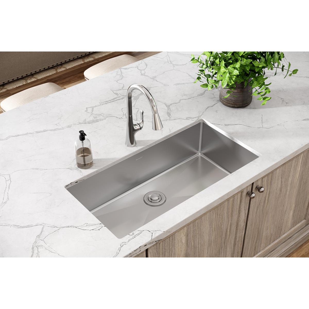 polished satin single bowl undermount sink