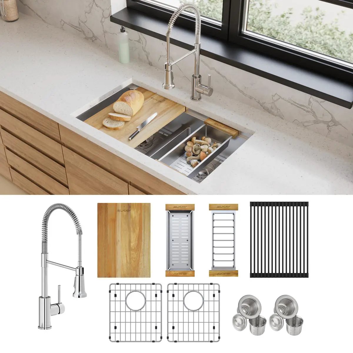 polished satin equal double bowl undermount sink