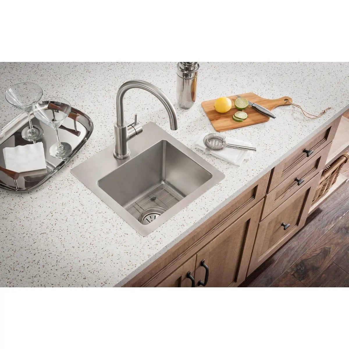 satin stainless steel kitchen faucet