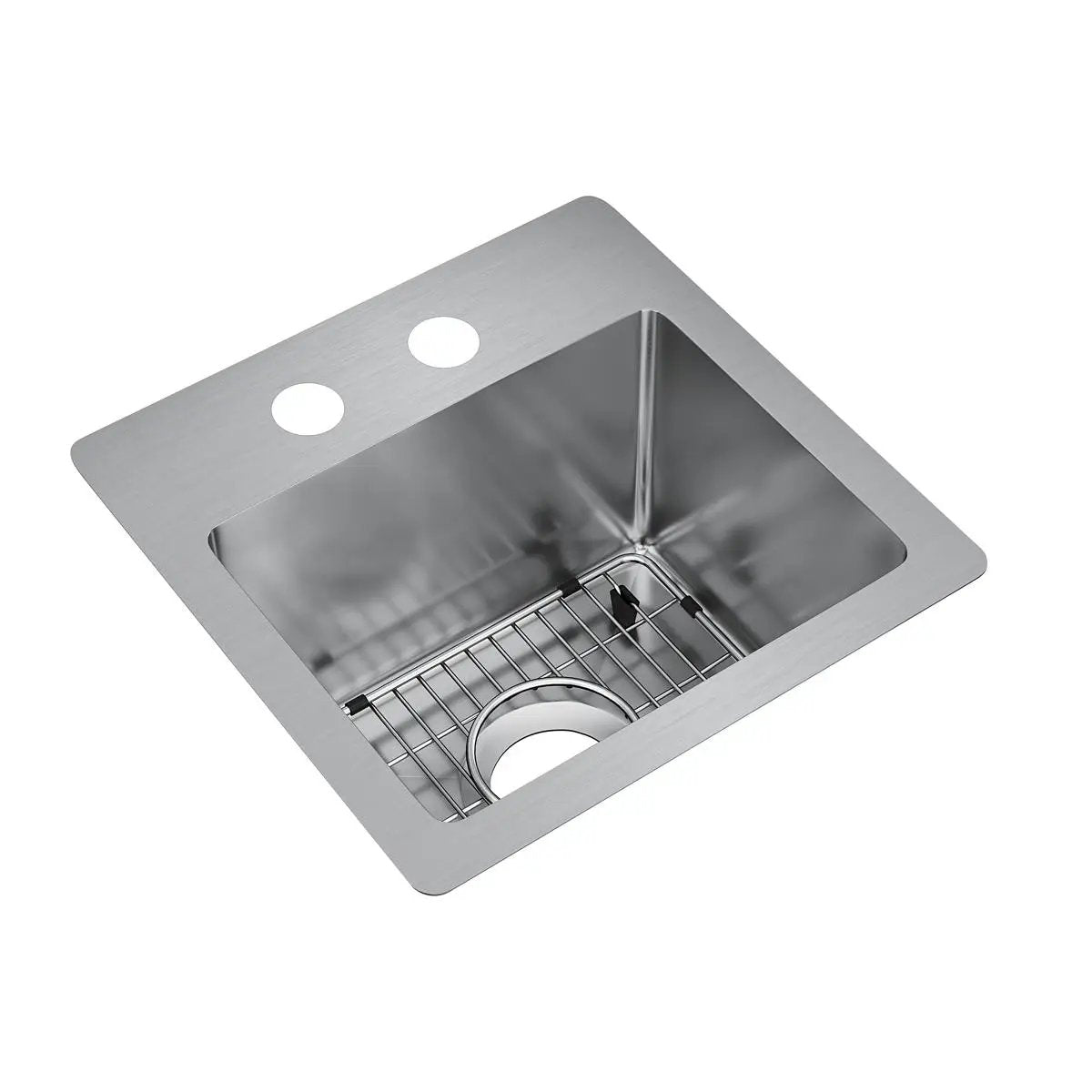 Elkay Crosstown 18 Gauge 15" x 15" x 9" Single Bowl Dual Mount Bar Sink Kit by Elkay