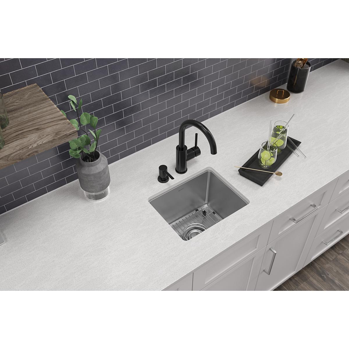 polished satin single bowl dual mount bar sink kit