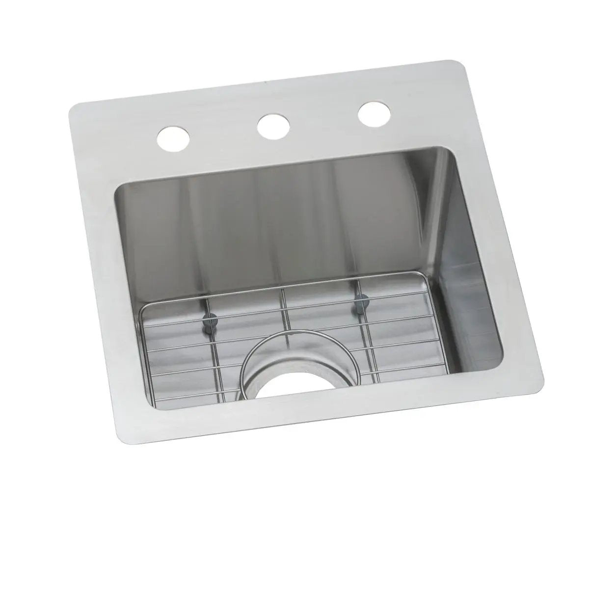 Elkay Crosstown 18 Gauge 15" x 15" x 9" Single Bowl Dual Mount Bar Sink Kit by Elkay