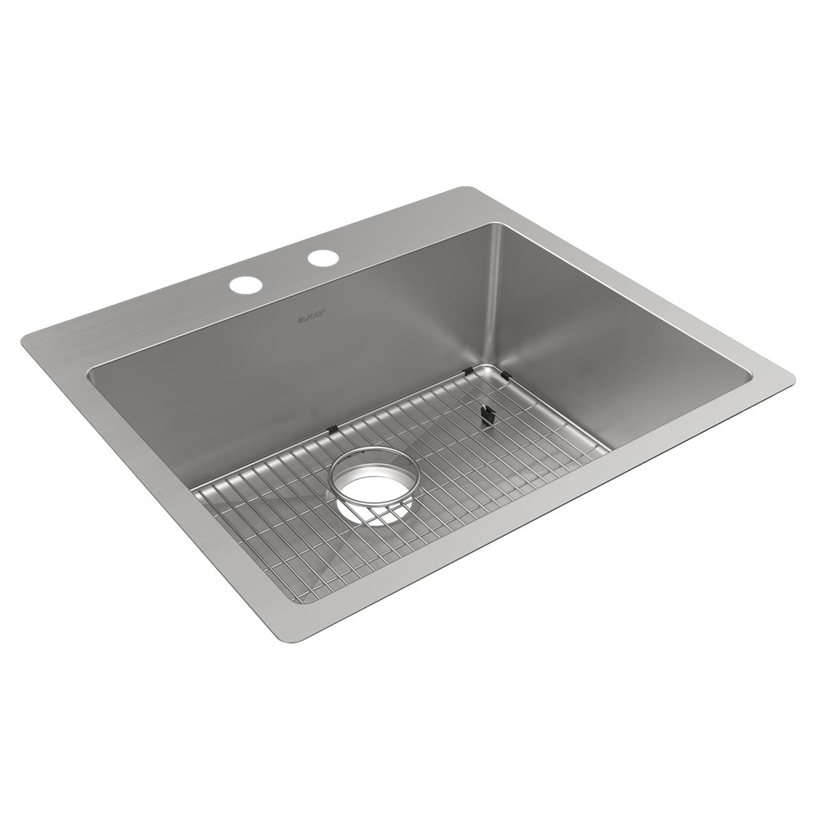 Elkay Crosstown 18 Gauge 25" x 22" x 9" Single Bowl Dual Mount Sink Kit