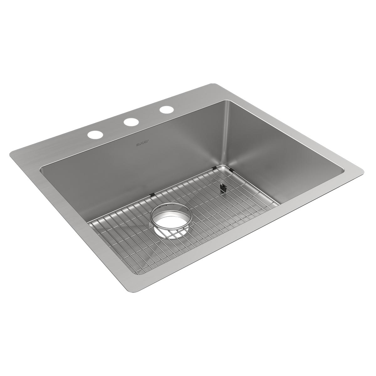 Elkay Crosstown 18 Gauge 25" x 22" x 9" Single Bowl Dual Mount Sink Kit