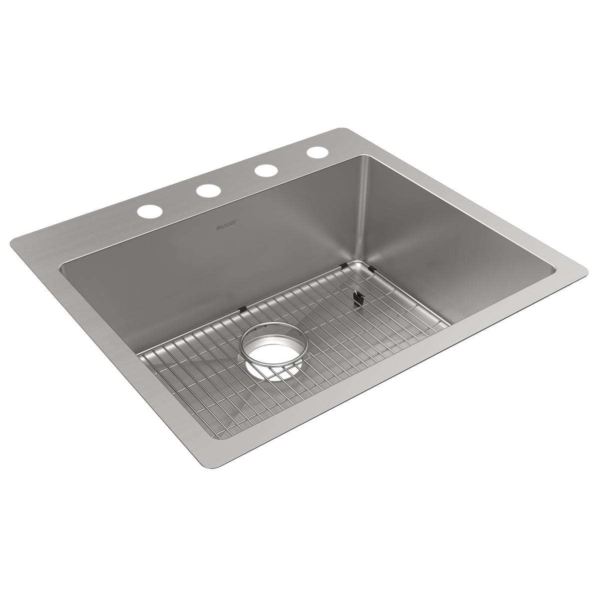 Elkay Crosstown 18 Gauge 25" x 22" x 9" Single Bowl Dual Mount Sink Kit