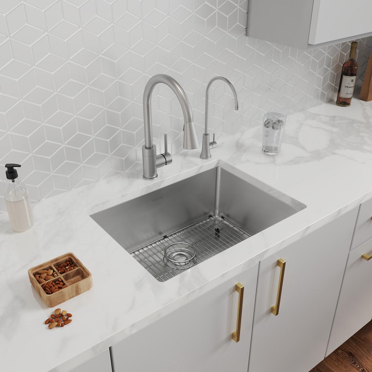 stainless steel single bowl dual mount sink kit