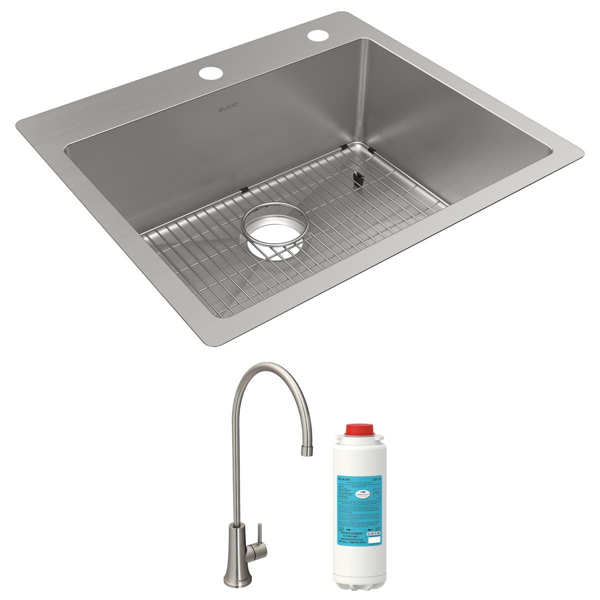 stainless steel single bowl dual mount sink kit