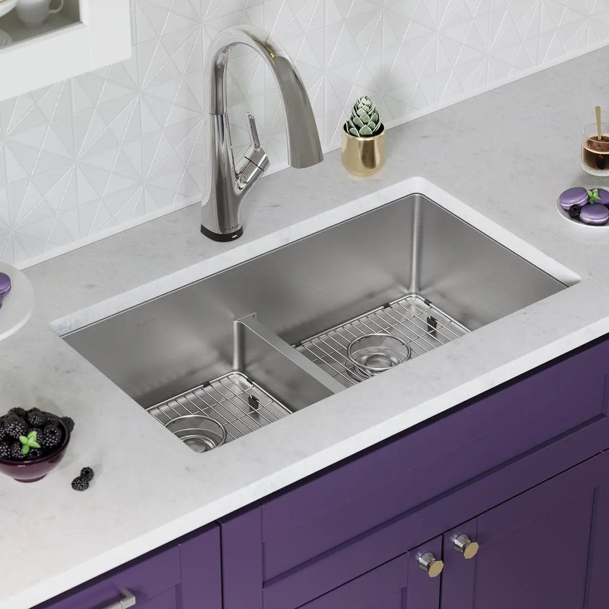 stainless steel equal double bowl dual mount sink kit