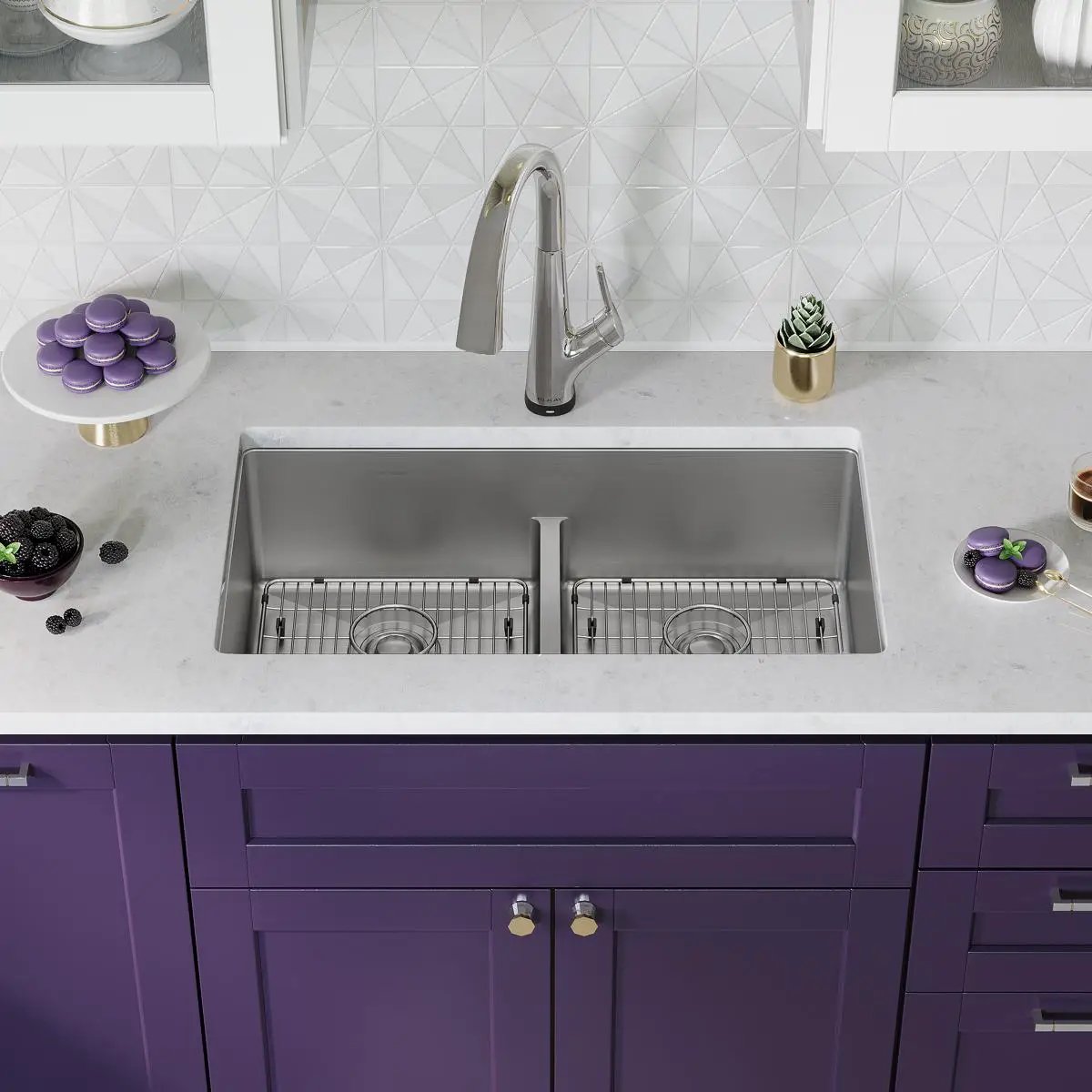 stainless steel equal double bowl dual mount sink kit