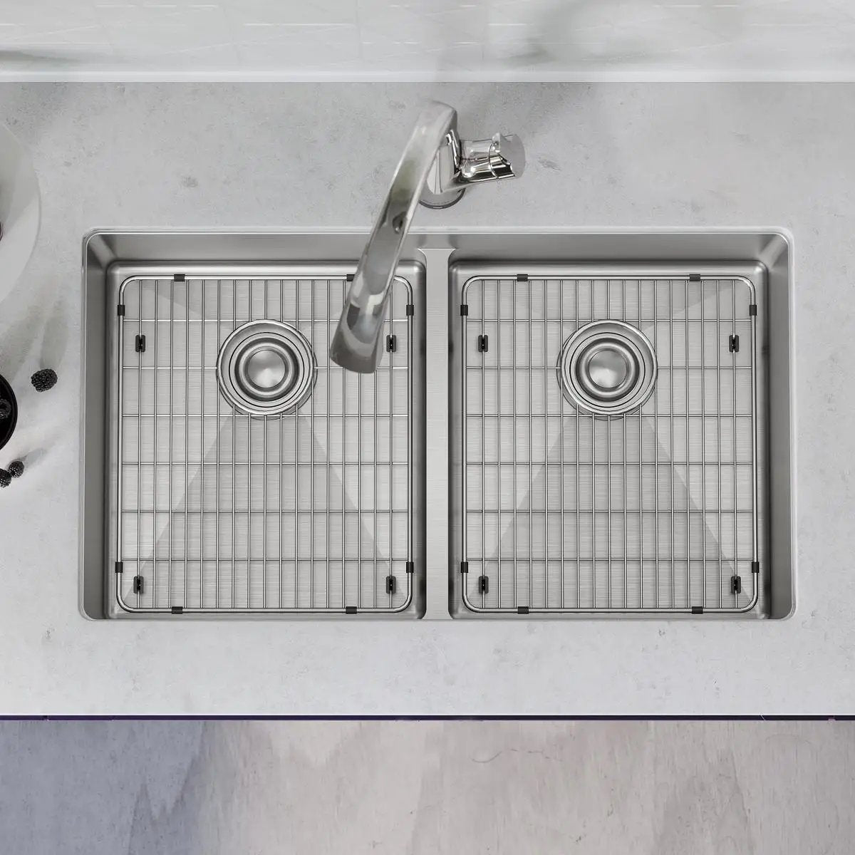 stainless steel equal double bowl dual mount sink kit