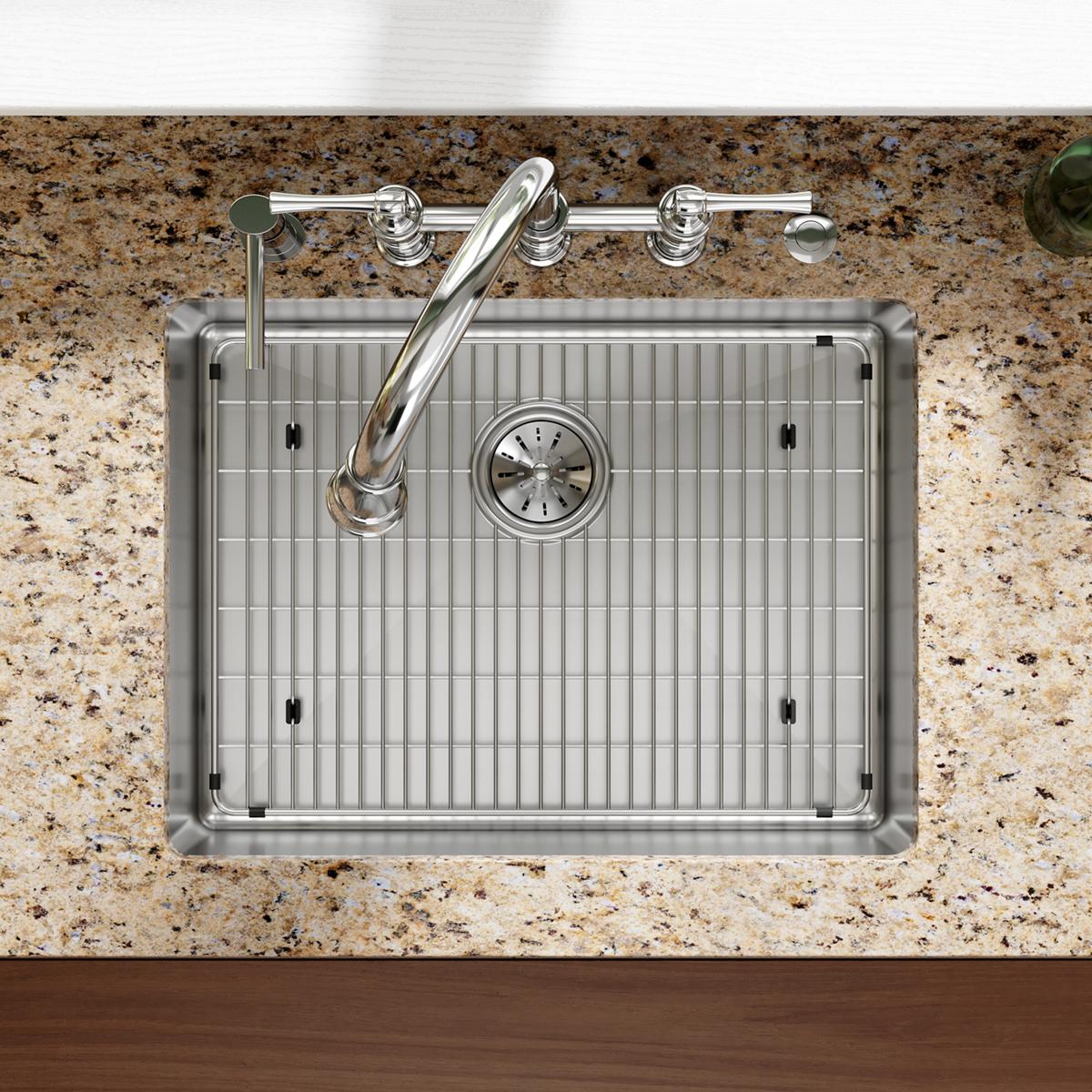 polished stainless steel bottom grid