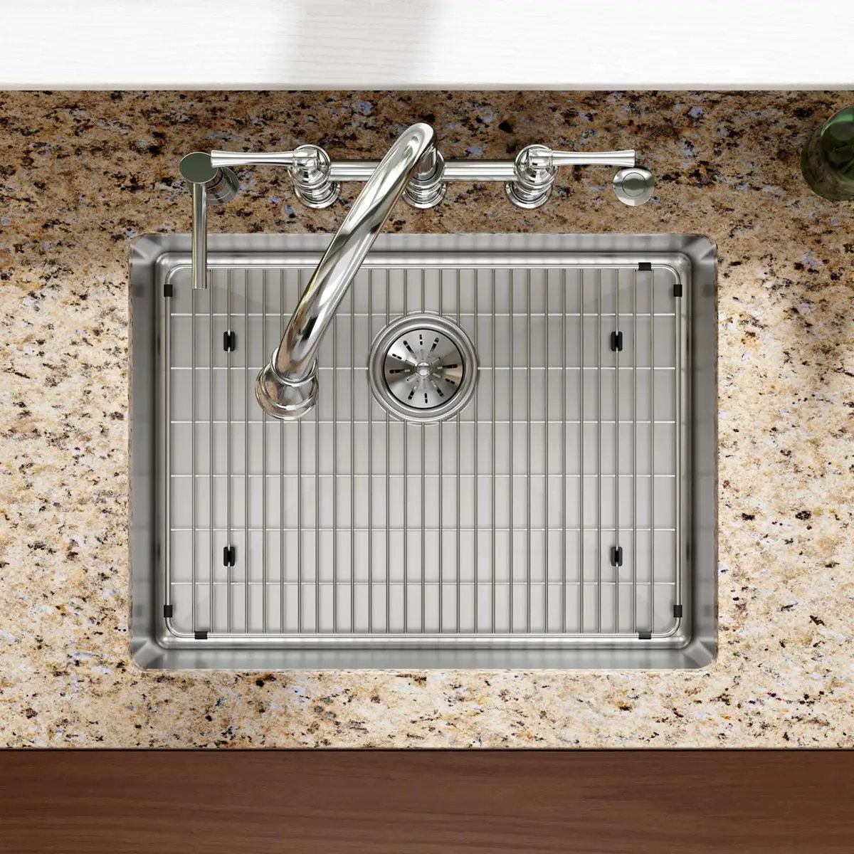 polished stainless steel bottom grid