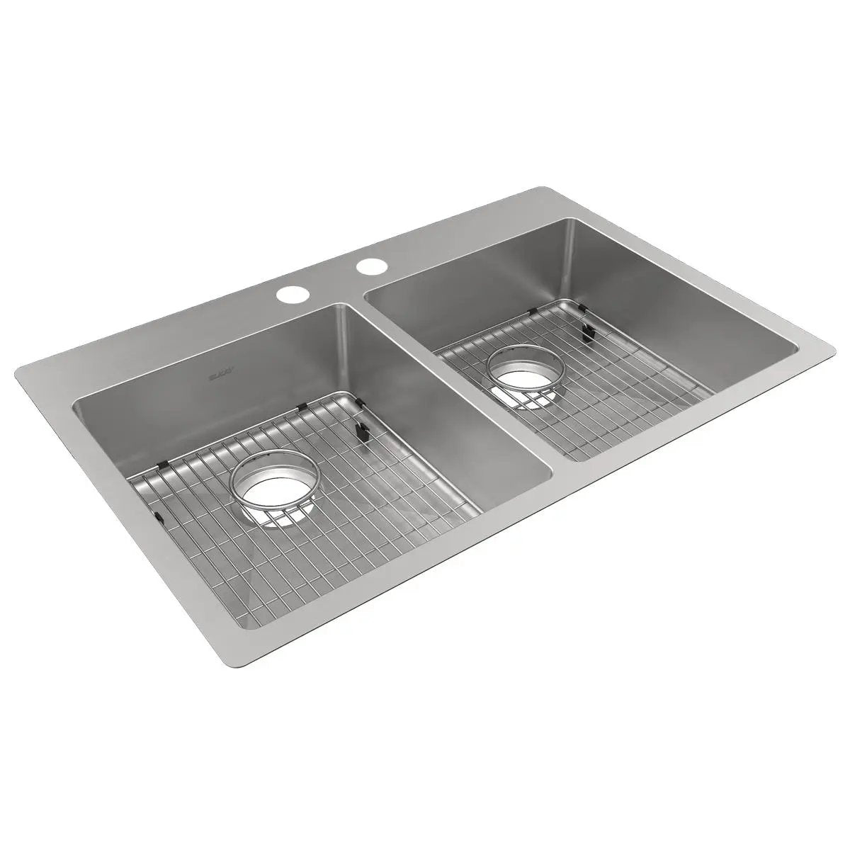 Elkay Crosstown 18 Gauge 33" x 22" x 6", Equal Double Bowl Dual Mount ADA Sink Kit by Elkay