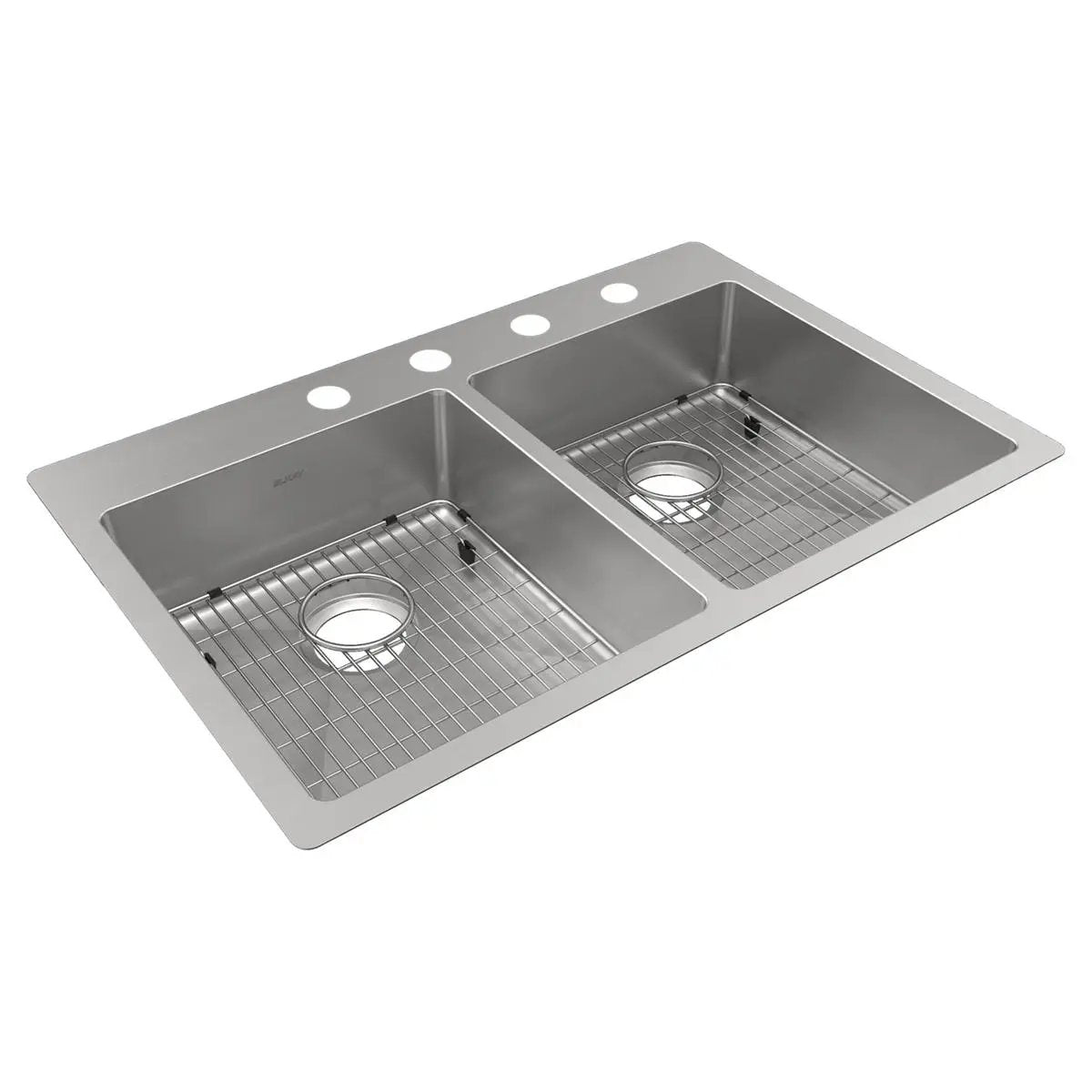 Elkay Crosstown 18 Gauge 33" x 22" x 6", Equal Double Bowl Dual Mount ADA Sink Kit by Elkay