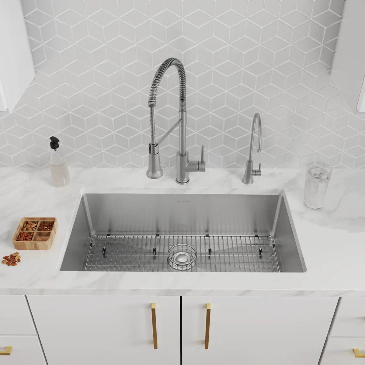 stainless steel single bowl dual mount sink kit