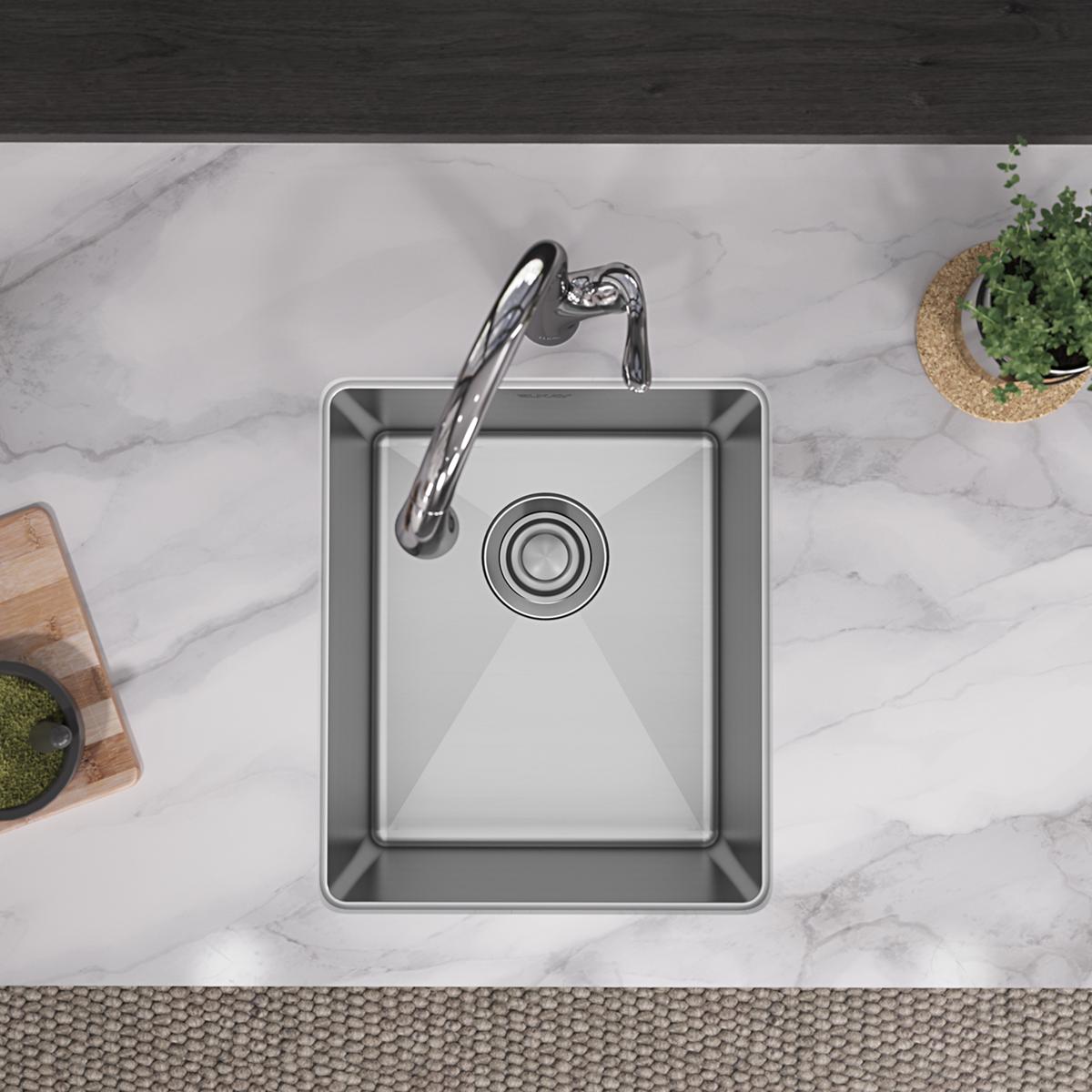 polished satin single bowl undermount sink