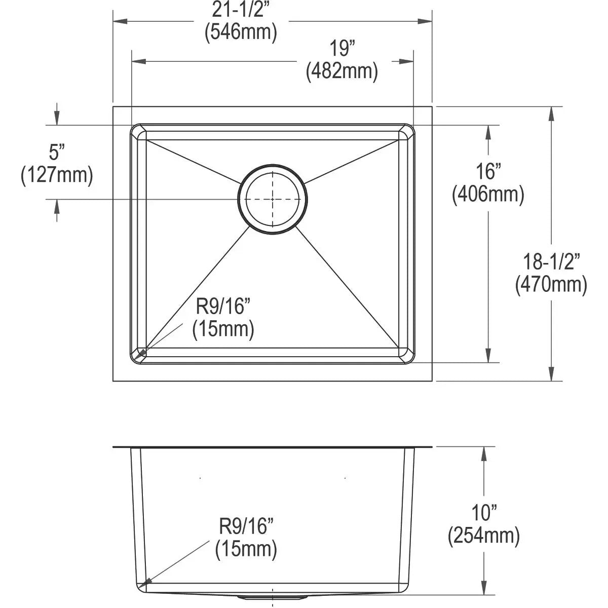 polished satin single bowl undermount sink