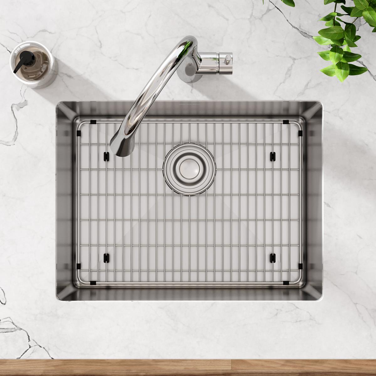 polished stainless steel bottom grid