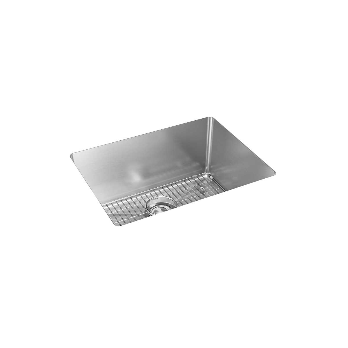 polished satin single bowl undermount sink kit