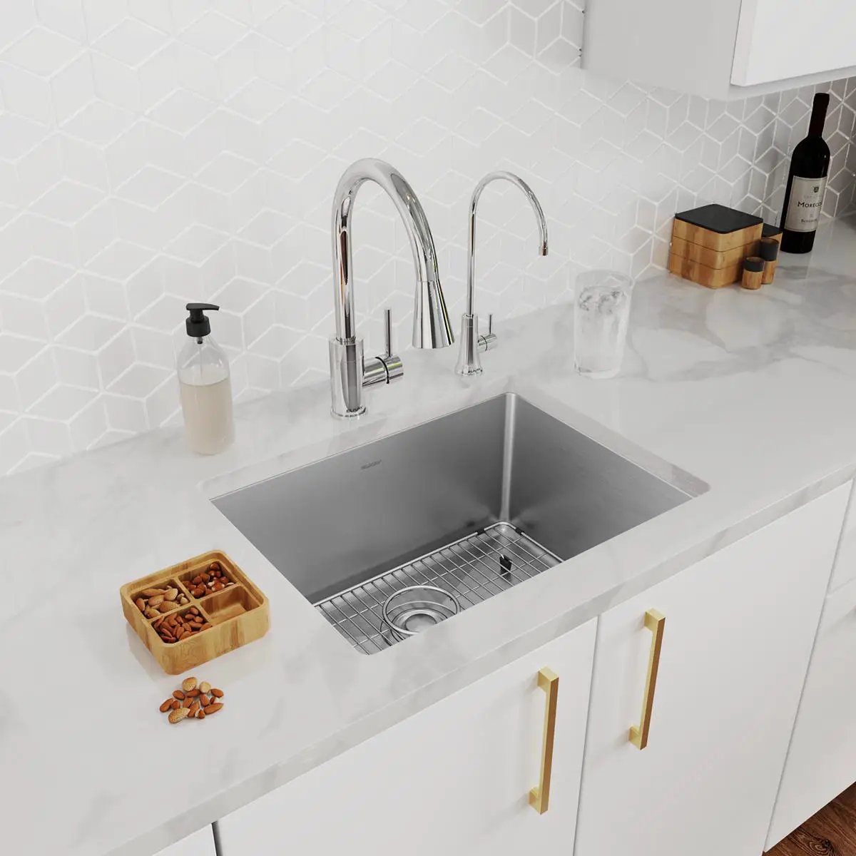 chrome beverage faucet
