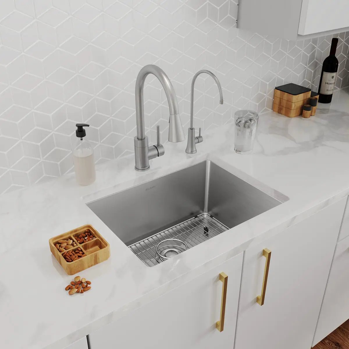 stainless steel single bowl undermount sink kit