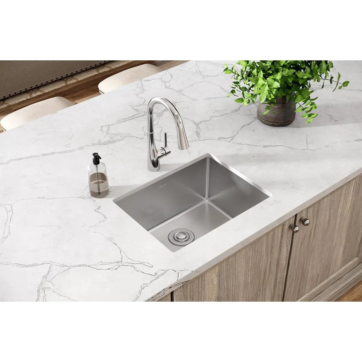 polished satin single bowl undermount sink