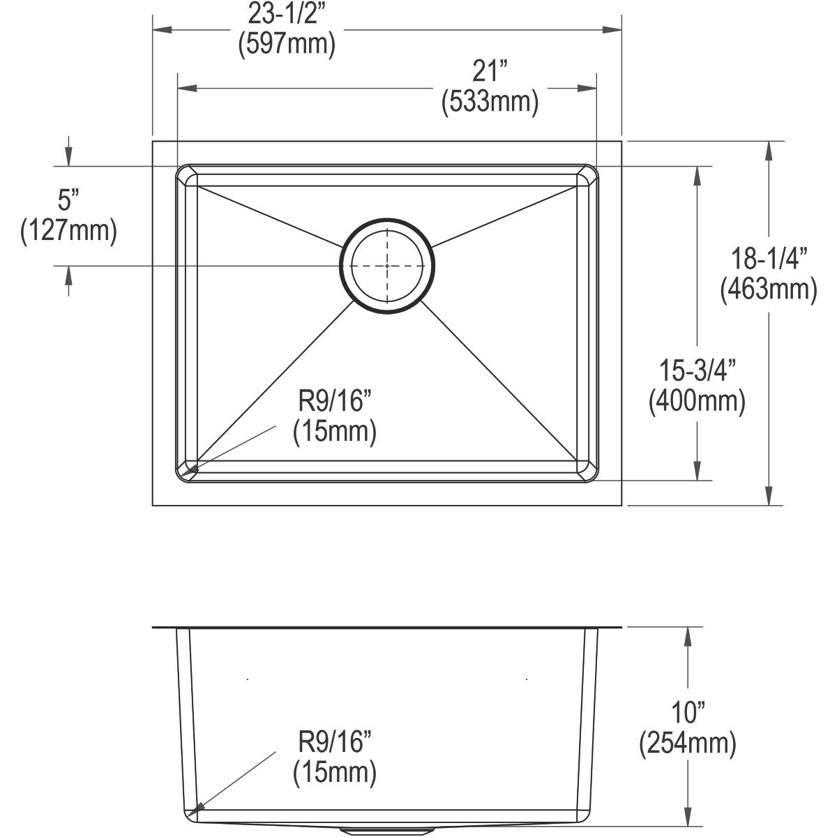 polished satin single bowl undermount sink kit
