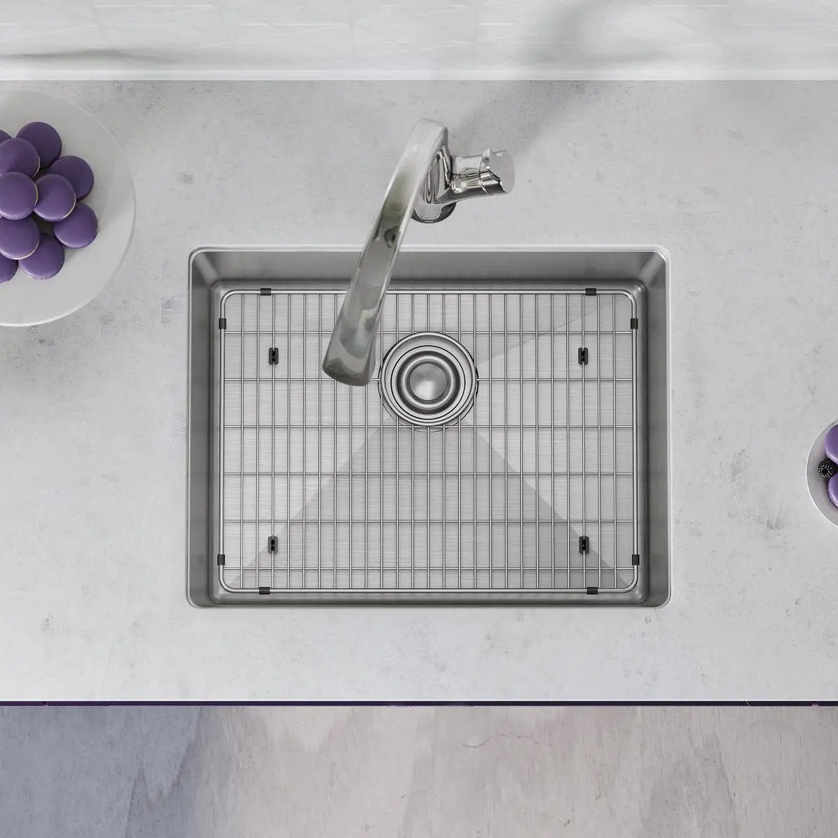 stainless steel single bowl undermount sink kit