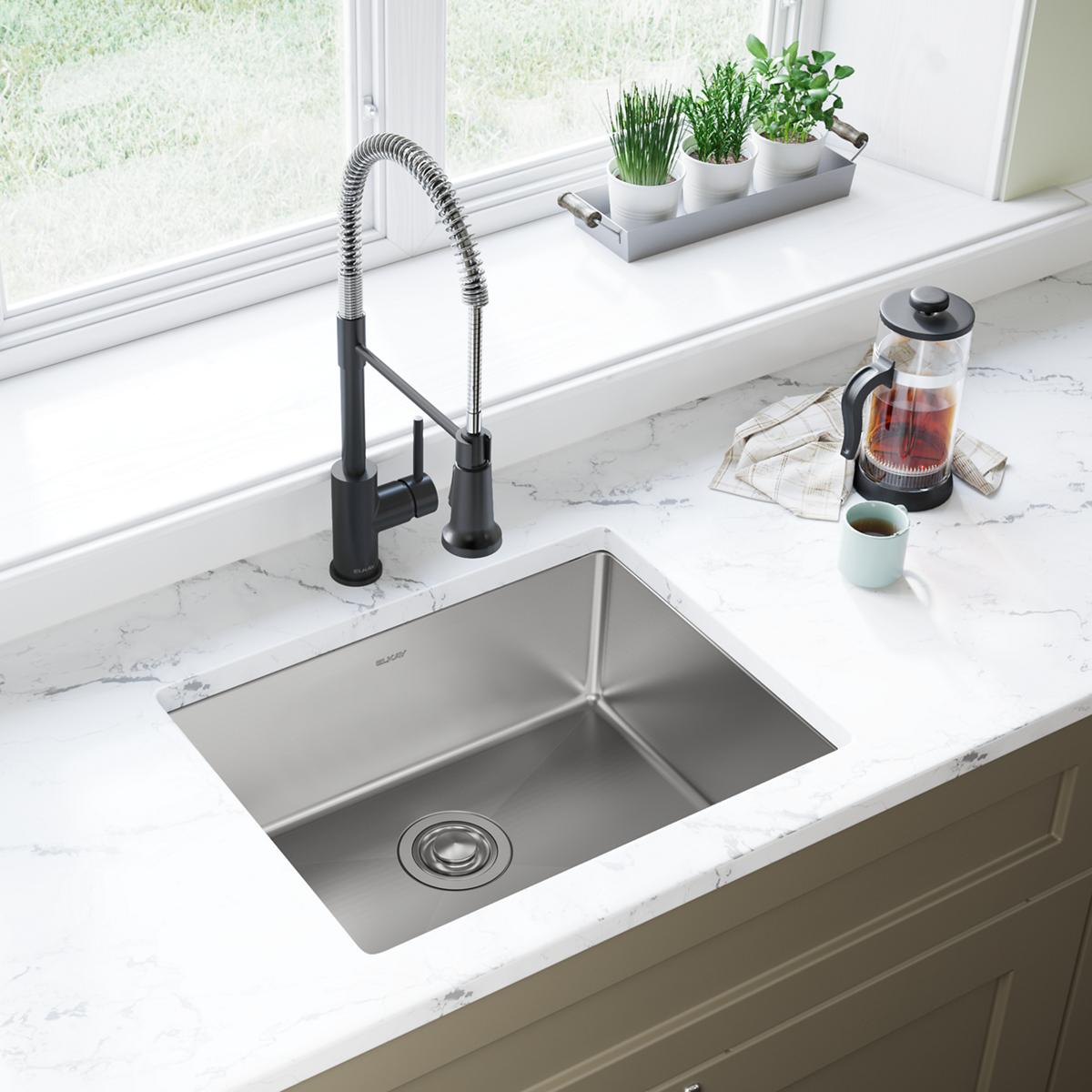 polished satin single bowl undermount sink