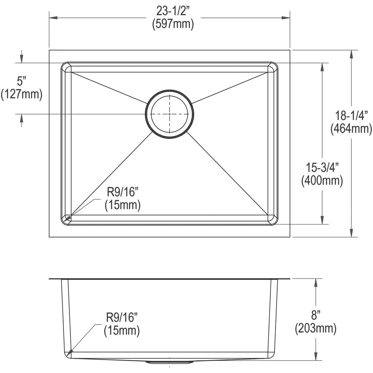 polished satin single bowl undermount sink kit